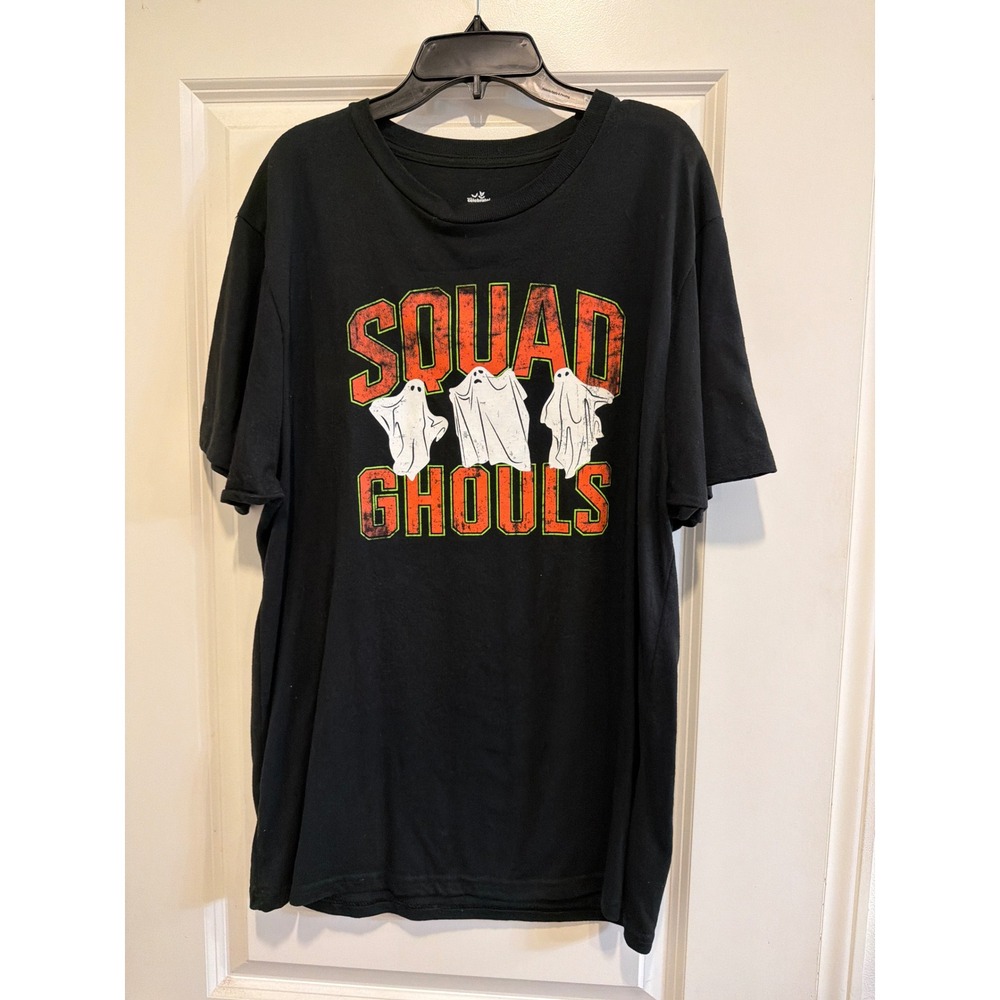 Way to Celebrate Halloween Squad Ghouls Graphic T-Shirt Mens Large Black Ghost